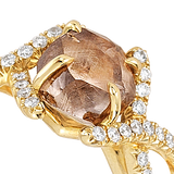 Yellow Gold UNITY Chocolate Brown ring