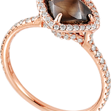 Classic Rose Gold Chocolate Raw Ring