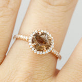 Classic Rose Gold Chocolate Raw Ring