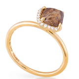 Custom Champagne Bubbles Solitaire Ring