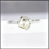 Custom Champagne Bubbles Solitaire Ring