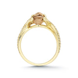 Yellow Gold UNITY Chocolate Brown ring
