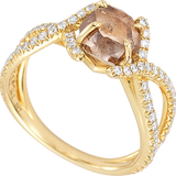 Yellow Gold UNITY Chocolate Brown ring