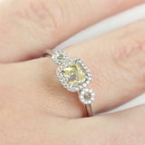 Art Deco Lemon Yellow Raw Ring
