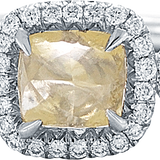 Art Deco Lemon Yellow Raw Ring