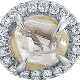 Art Deco Champagne Yellow Raw Ring