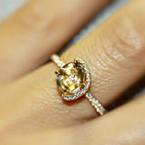 Chocolate Brown Pink Gold Ring