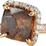 Chocolate Brown Pink Gold Ring