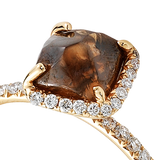 Chocolate Brown Pink Gold Ring