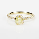 Custom Champagne Bubbles Solitaire Ring