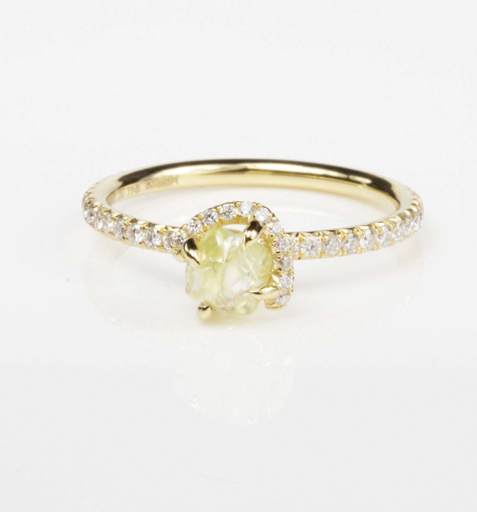 Custom Champagne Bubbles Solitaire Ring