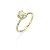 Custom Champagne Bubbles Solitaire Ring
