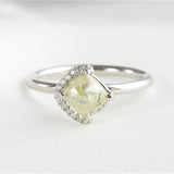 Custom Champagne Bubbles Solitaire Ring