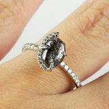 Custom Champagne Bubbles Solitaire Ring