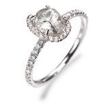Custom Champagne Bubbles Solitaire Ring